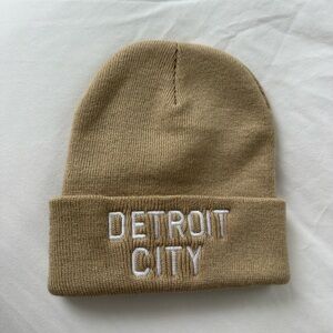 Tan Detroit City Beanie